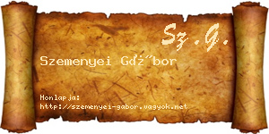 Szemenyei Gábor névjegykártya